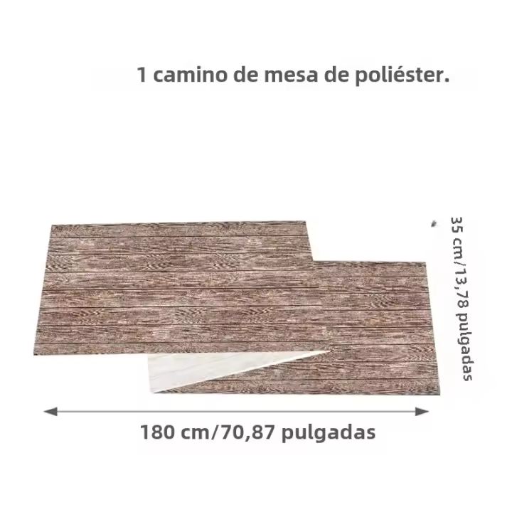 Corredor De Mesa En Madera Marrón Telar De Poliéster Rectángulo Para Cumpleaños Boda Fiesta Suministros De Mesa - 1