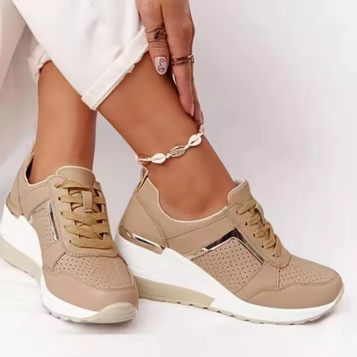 ZLY Nuevas zapatillas para Mujer con Tacón de cuña Grande de talla 35-43, zapatillas para correr de Malla transpirado en juego con El color para Mujer. - 1
