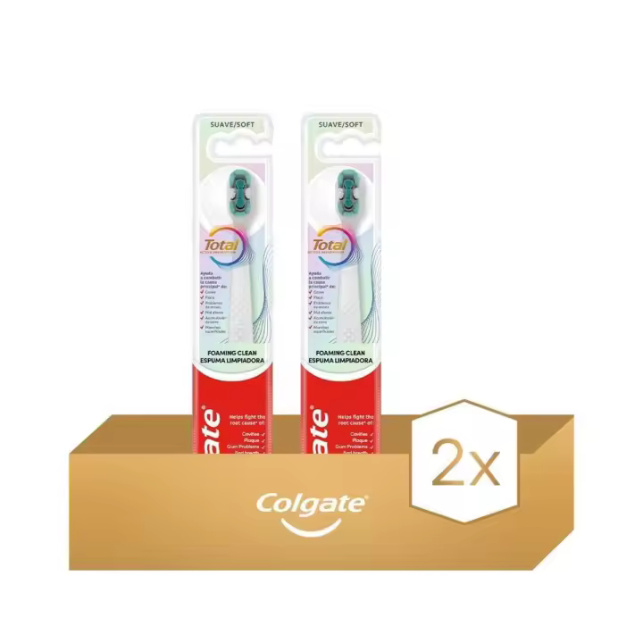Cepillo de dientes Colgate Total Espuma Limpiadora 1UD Suave - Pack de 2 - 1