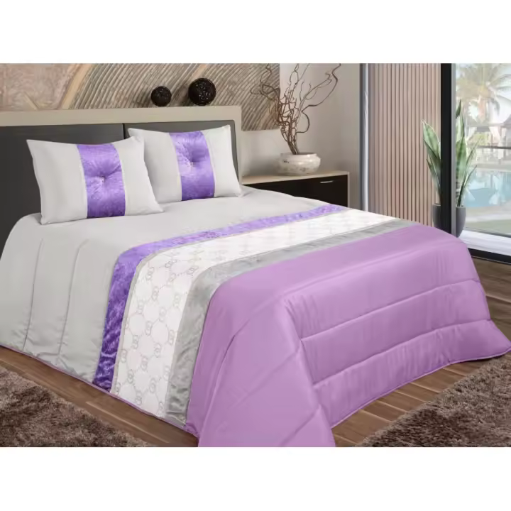 Colcha decorativa, con dos cojines relleno incluido,edredones cama edredon bouti calidad superior,Cómodo y duradero vale para Cama135/150cm Tamaño 240x260cm - 1