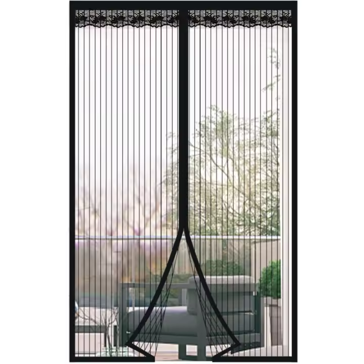 Mosquitera para puerta, cortina magnética contra moscas, cortina para puerta antimosquitos con cierre magnético sin perforación (90 220) - 1