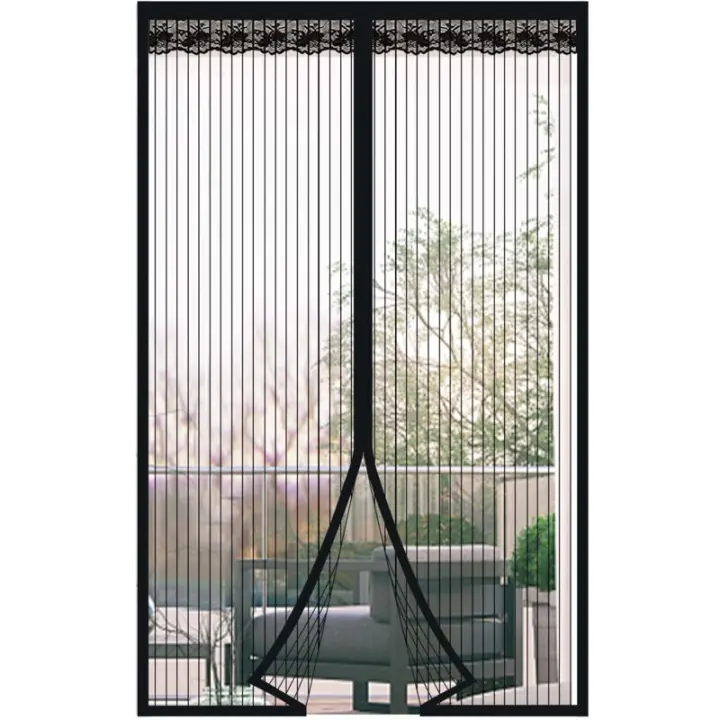 Mosquitera para puerta, cortina magnética contra moscas, cortina para puerta antimosquitos con cierre magnético sin perforación (90 220) - 1