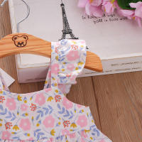 Conjunto De 2 Vestidos Y Sombreros Para Niñas Verano Estampado Floral Con Lazo Sleeves Volantes Con Suspensión Vestido De Polyester Para Bebés De 1-2 Años - details 10