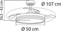 Ventilador de techo tridente | Lampara ventilador de techo con luz 59W 6980Lm | mejor ventilador de techo 2025 calidad precio - details 2