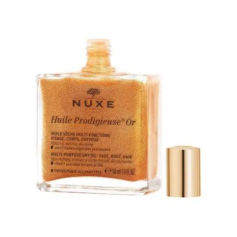 NUXE HUILE PRODIGIEUSE ORO 50ML Nuxe aceite seco HUILE PRODIGIEUSE ORO 50 ml Aceite seco iluminador con purpurina, 50 ml. - 1