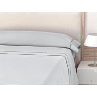 Mercatienda.es Sábanas de Hostelería para cama verano 3 Piezas Lisa Gris con Jaretón ROOMERS – 50% Algodón y 50% Poliéster - details 0