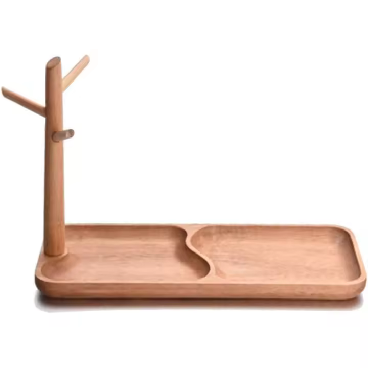 Almacenamiento clave Rack de Madera maciza Creative almacenamiento rack Sala de estar escritorio Caja de almacenamiento decoración (tamaño: A) - 1