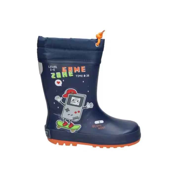 GIOSEPPO | Botas de Agua Giseppo Infantiles – Botas para Lluvia en Color Azul Marino con Dibujo Alanson – Dibujo Gamer – Botas con Collarín Ajustable – Forro de Algodón – Plantilla Transpirable – Suela Flexible – Modelo 76541 - 1