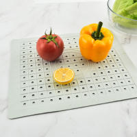Alfombrilla Cuadrada Para Cocina Antideslizante Y Impermeable Con Patrón Ondulado Para Fregadero Y Mesa Redonda De Acabado Moderno Material Ecológico Silicona - details 1