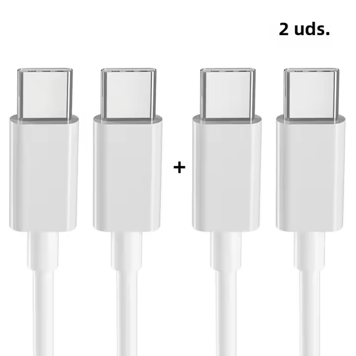 Cable De Carga Rápida 60W Tipo-C a Tipo-C 2PCS Para Samsung Xiaomi Redmi POCO Huawei Honor OPPO OnePlus Cable USB C Para Teléfono Móvil - 1