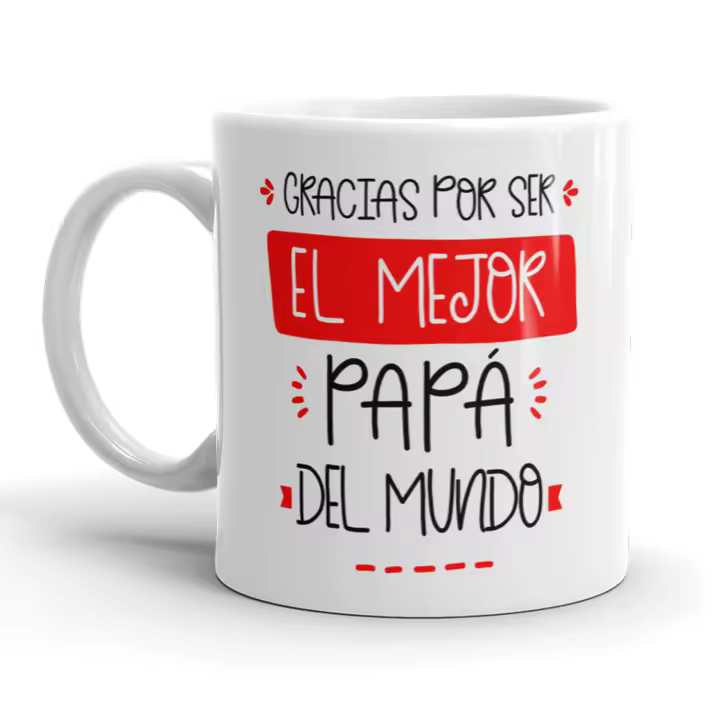 Taza de cerámica personalizada regalo "Gracias por ser el mejor papá del mundo" - Marca Pixel! Día del Padre - 1
