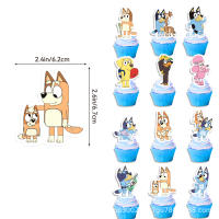 Set De Decoración Para Cumpleaños Bluey Serie Azul Y Rosa: Vajilla Desechable Bandera De Fiestas Globos Topper De Pastel - details 4