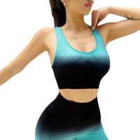Sudadera Deportiva De Mujer Alta Estiramiento Cogido Transpirable Para Gimnasio Running Yoga Con Forro Sin Costuras Crop Top Vestidos De Deporte Gradiente V - details 3