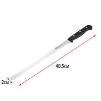 DESEOS POM Cuchillo Jamonero Alveolado Profesional | 40.5 cm | Acero inoxidable | Mango ergonómico de POM | Punta redonda - details 2