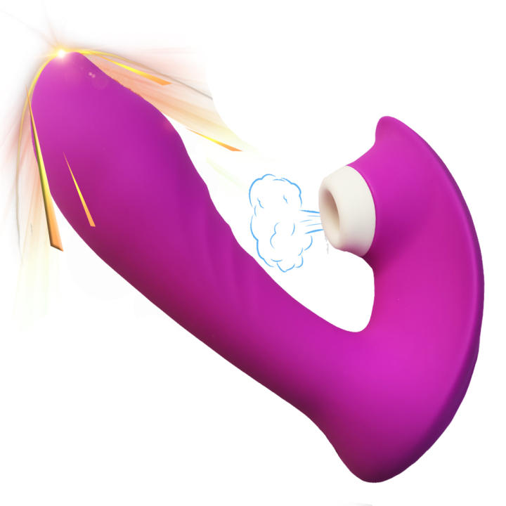 Vibrador 2 En 1 Para Mujeres Y Parejas Estimulador De G-Spot Y Clítoris Con Vácuo Y Vagina Dildo Juguetes Sexuales Para Adultos Material De Silicona