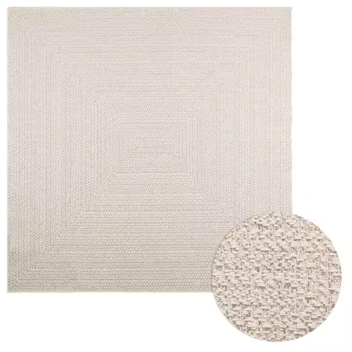 vidaXL Alfombra ZIZUR apariencia yute interior exterior crema - 1