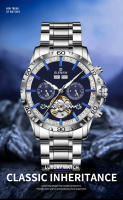 Reloj Mecánico Para Hombre GLENAW 2024 Resistente Al Agua Luminoso Acero Inoxidable Con Fecha Calibre Automático Skeleton Fashion - details 0
