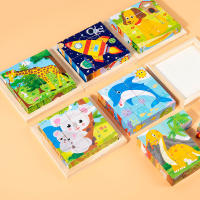 Juguetes De Bloques De Madera Para Bebés Juego De Rompecabezas En Cubos De Seis Lados Educativo Con Animales Frutas Y Tráfico Para Niños - details 3