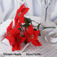 Decoración De Navidad Artificial De 50cm Planta Falsa De Pino Rojo Hoja De Monstera Estilo Pachira Macrocarpa Para Hogar Jardín - details 2