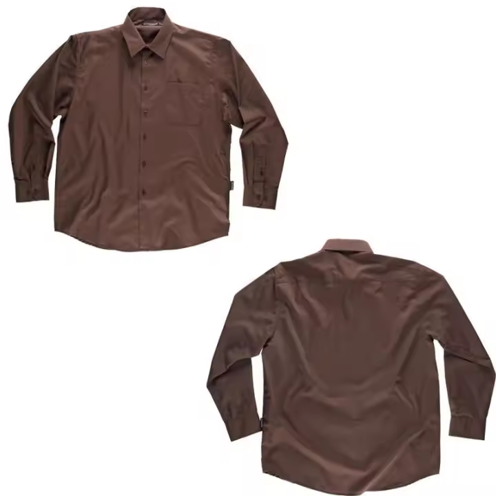 Camisa de Trabajo Entallada Manga Larga Resistente Al Lavado - 1