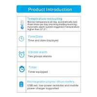 Reloj de Alarma de vibración, alarmas vibrantes con temporizador de Cuenta regresiva, Reloj de recordatory de Alarma de vibración a prueba de Agua, alarmas personales-HAOY - details 0