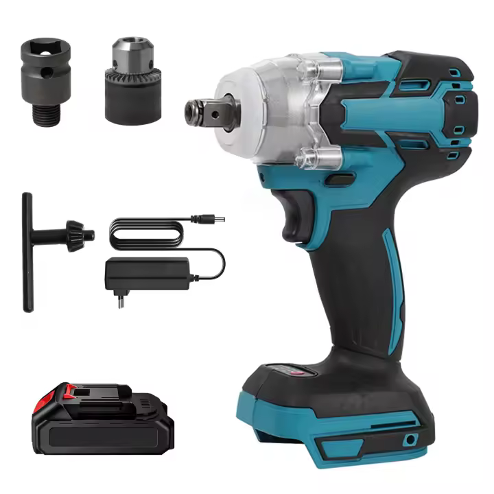 Llave de impacto eléctrica inalámbrica, taladro de mano sin escobillas, herramienta eléctrica para batería Makita de 18V, 520N.m,4200Rpm - 1
