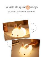 Lámpara De Noche LED RGB Con Sensor De Toque Conejo Silicona 16 Colores Recargable Para Niños Regalo De Fiestas Luz De Bunny - details 7