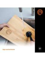 MAXHOME-MasterChef Tabla de cortar de madera, tabla de cocina de bambú, para carne, jamón, pan, queso, con ranura y borde para jugo, natural - details 4