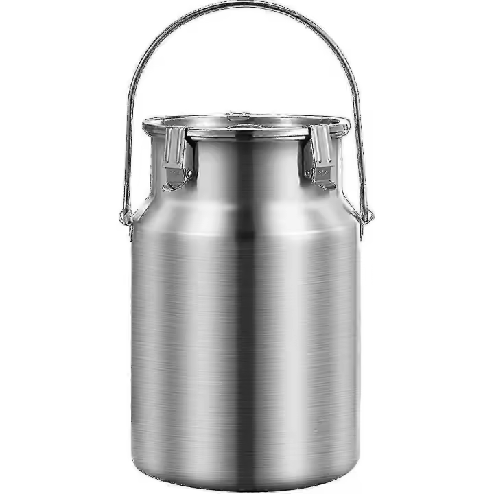 3L 304 de Maple inoxidable de leche puede totalizador Jarra con tapa sellada y mango único-Cubo de Transporte de leche resistant para almacenamiento de líquidos y sólidos - 1