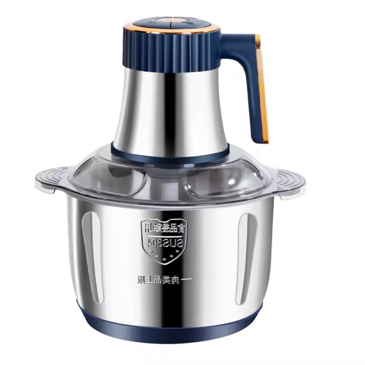 Picadora de carne eléctrica de 5 l, cinco velocidades, 6 cuchillas, acero inoxidable, versátil y silenciosa, apta para frutas, verduras, carne y especias, 500 W - 1