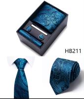 Juego De Pañuelos De Boda Mix Colors 2023 Estilo Nuevo Regalo Para Hombre Azul Paisley Talla Unica Caja De Corbata - details 10
