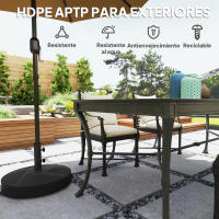 Outsunny Base para Sombrilla Redonda Soporte para Parasol Pie para Sombrilla Rellenable con Agua 25L o Arena 30kg para Jardín Terraza Negro - details 2