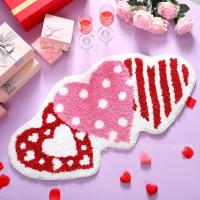 VIKAMA Alfombra De Baño Absorbente De Imitación De Cachemira Roja Decorativa Para Casa Y Hotel Antideslizante Para Toilette Y Puerta - details 0