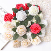 25Pcs Rosas Blancas Artificiales Para Decoración De Boda Fiesta Hogar Y Jardín Ramo De Flores Falsas Para DIY - details 1