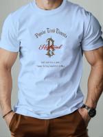 Camiseta De Algodón Para Hombre Con Diseño Gráfico Y Frase Popular Camiseta De Verano Con Cuello Redondo Y Mangas Cortas Transpirable Y Ligera Para Uso Casual Diario - details 3