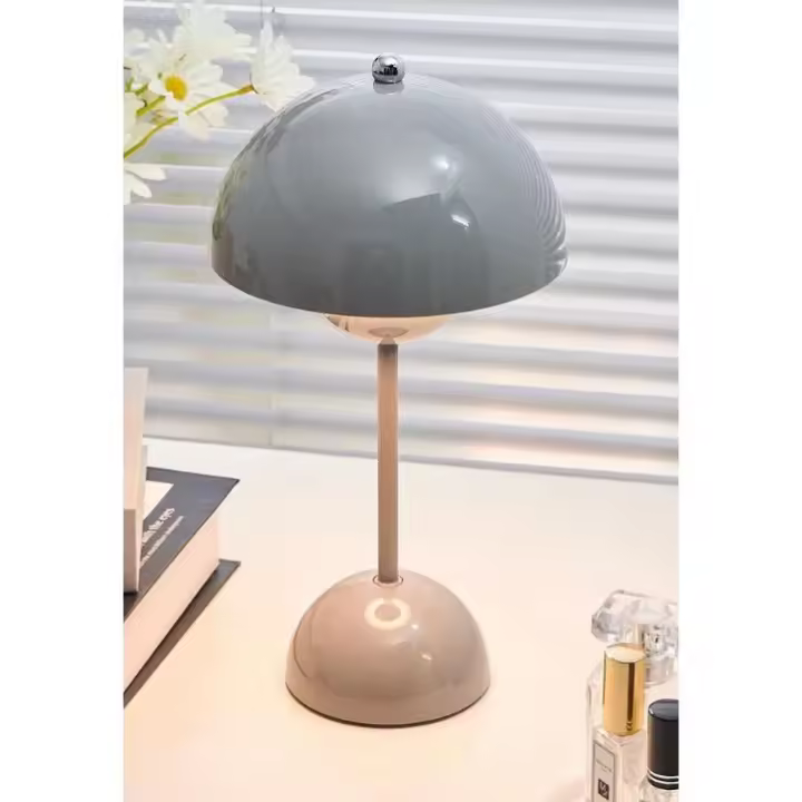 Lámpara de mesa nórdica con forma de capullo de flor, lámpara de ambiente decorativo, lámpara con forma de capullo de flor, lámpara de noche con forma de hongo, luz de noche roja - 1