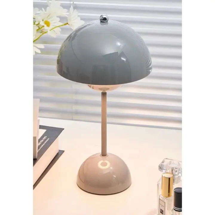 Lámpara de mesa nórdica con forma de capullo de flor, lámpara de ambiente decorativo, lámpara con forma de capullo de flor, lámpara de noche con forma de hongo, luz de noche roja - 1