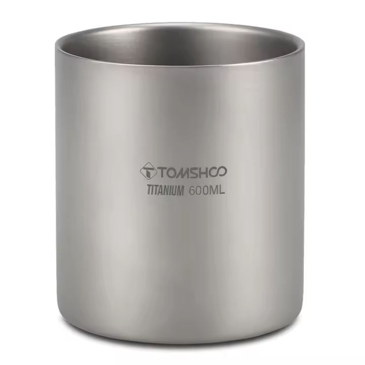 TOMSHOO Taza De Café Y Té De Titanio De Doble Pared 220/350/450/600ml Para Uso En Casa Oficina Exterior Camping Y Senderismo - 1