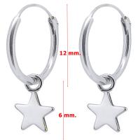 ENTREPLATA Pendientes Aro Plata Ley 925 Colgante Estrellita Mujer Hombre Chico Chica Joven Niño Niña Unisex - details 2