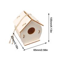 Caja De Pájaros De Madera Miniatura Para Exterior Casa Colgante Para Pájaros DIY Pintura Decoración De Jardín Cova Para Papagayo - details 13