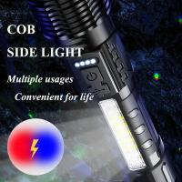 Linterna Torcha Recargable Super Potente Con Luz Lateral Para Camping Pesca Caza Escalada Aventura Resistente Al Agua LED ABS Luz De 800 Lumen - details 3