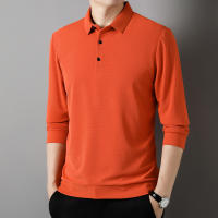 Camisa Polo De Manga Larga Para Hombre Estilo Casual Transpirable Y Cómoda Para El Verano Tejido De Gasa Sólido De Algodón Blends - details 16