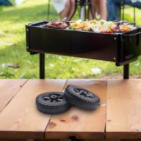 ruedas para horno de barbacoa, repuestos para parrilla de gas, ruedas de plástico multifuncionales para parrilla (negras) - details 1