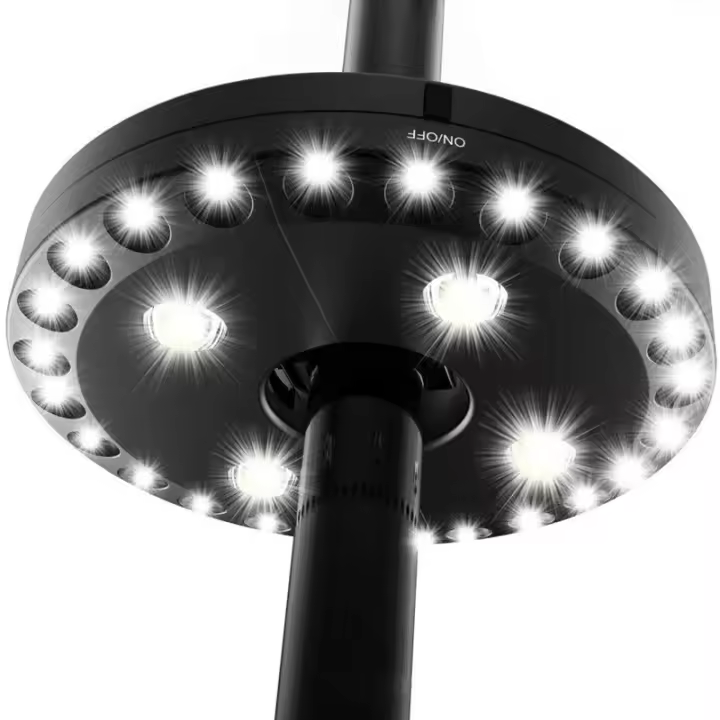 Luz De Paraguas Para Patio 28LED Con 3 Modos De Brillo Para Paraguas De Playa Jardín Tiendas Al Aire Libre Iluminación Recargable LED Blanco Natural - 1