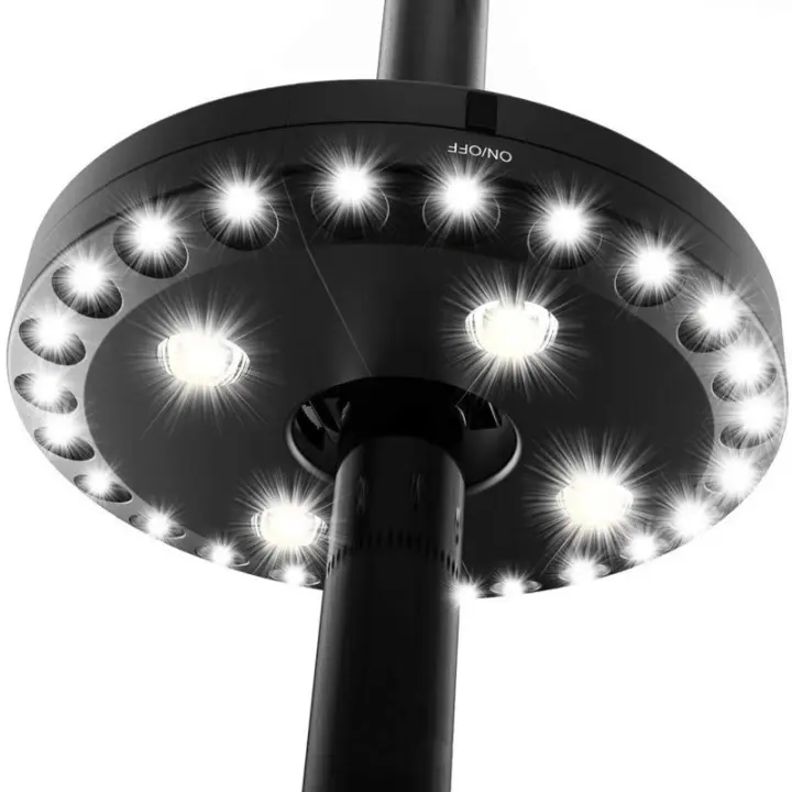 Luz De Paraguas Para Patio 28LED Con 3 Modos De Brillo Para Paraguas De Playa Jardín Tiendas Al Aire Libre Iluminación Recargable LED Blanco Natural - 1