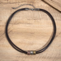 Cuello Alto De Cuero PU Con Cuentas De Metal Vintage Para Hombres Joyería De Moda 2023 Regalo Para Hombre Collar Encantador - details 4
