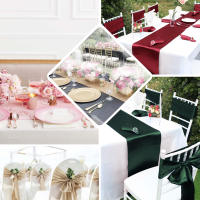 Corredor De Mesa De Satén Para Boda Y Fiesta 12x108 Pulgadas Decoración De Hogar Y Eventos Cubierta De Mesa Personalizada - details 11