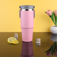 Taza De Viaje Aislada De Acero Inoxidable De 30oz Con Mango Y Capucha Para Bebidas Frías Y Calientes 901ml-1L Portátil Para Coche - details 6