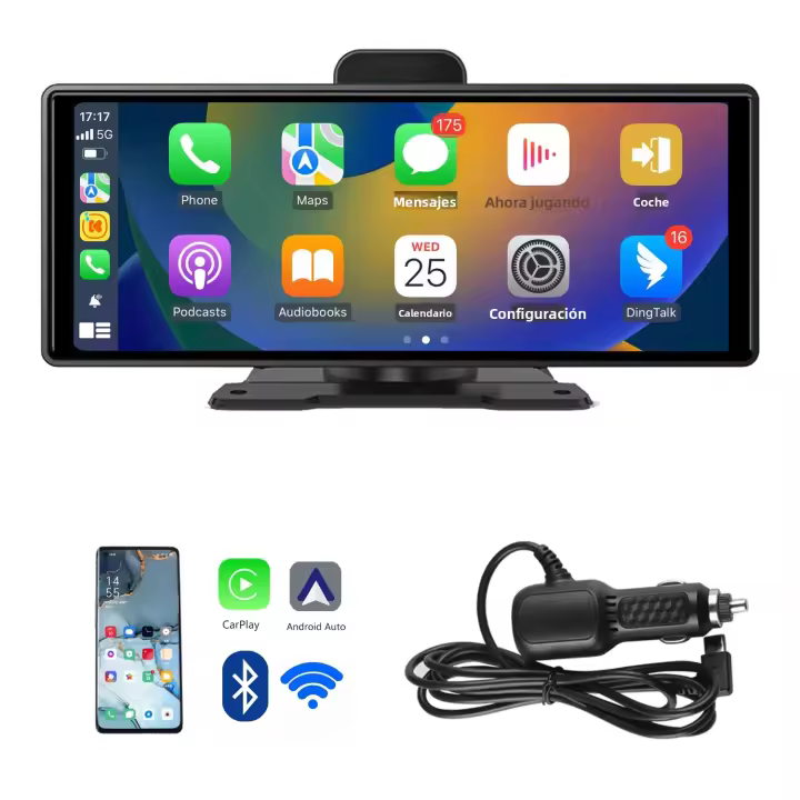 Reproductor Multimedia De Coche Universal Con Pantalla De 10.26'' WIFI Video Player Carplay Inalámbrico Para Apple Y Android ABS In-Dash - 1