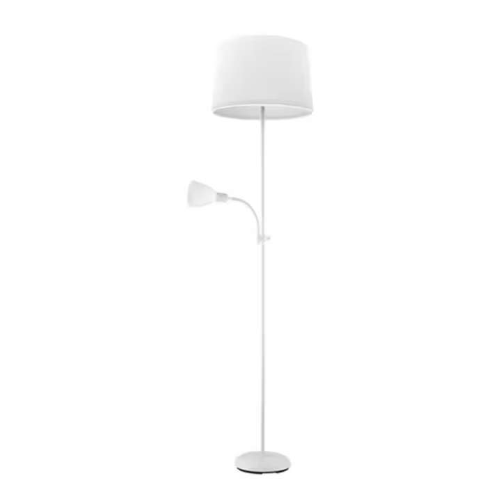 FABRILAMP 175242001 | Pie De Salon Rilon 1xe27+1xe14 C/lector Blanco  Pantalla Blanca 175,5x40x40 Cm - 1